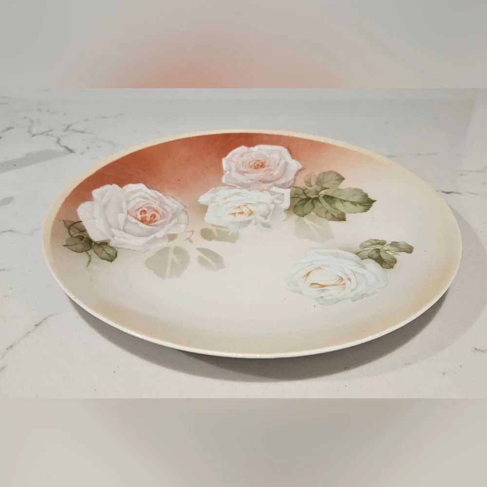 Vintage Reinhold Schlegelmilch (RS) Germany Hand Painted Plate Rose